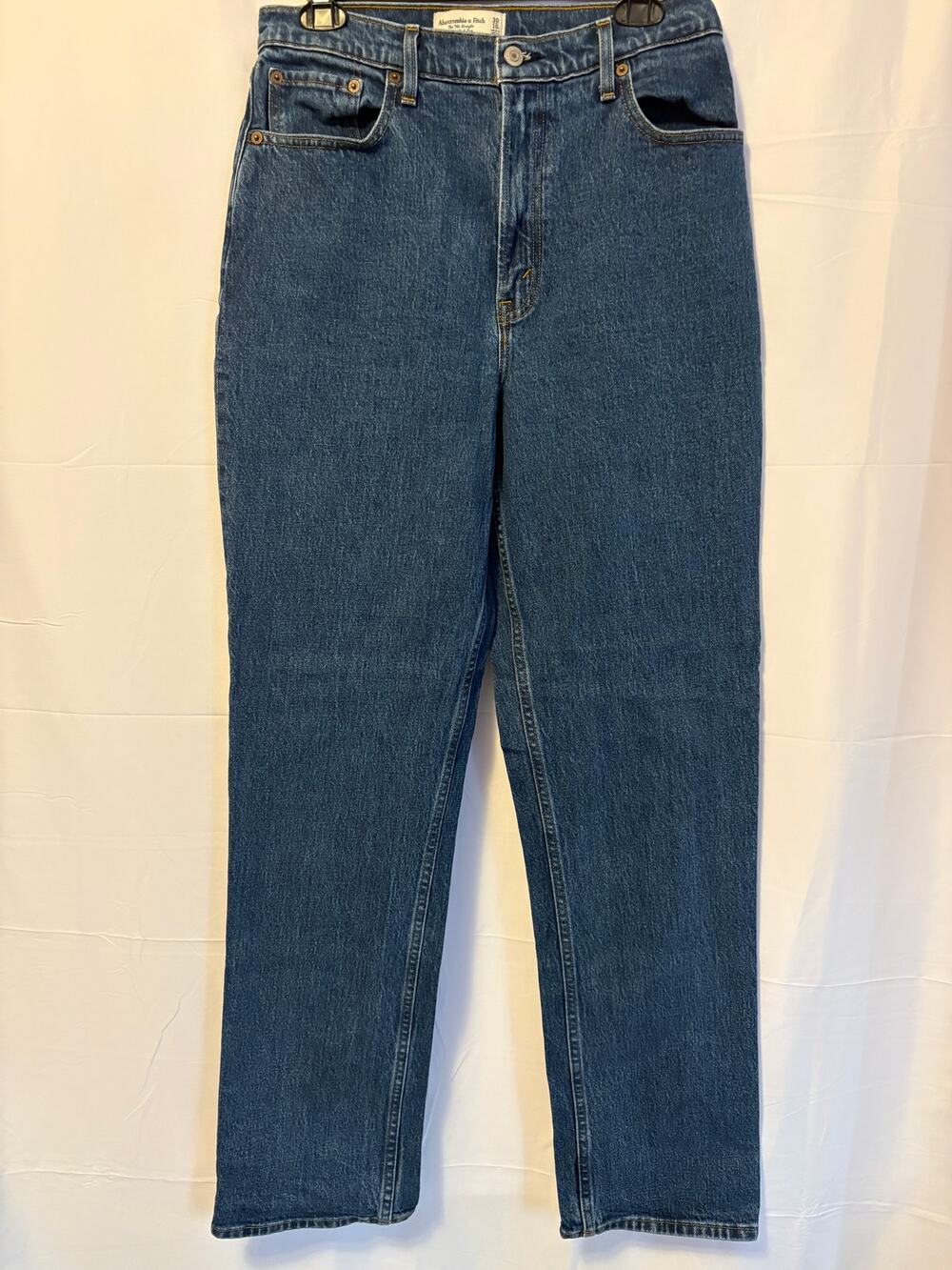 Abercrombie & Fitch 90's Straight Ultra High Rise Jeans Blue Sz 30